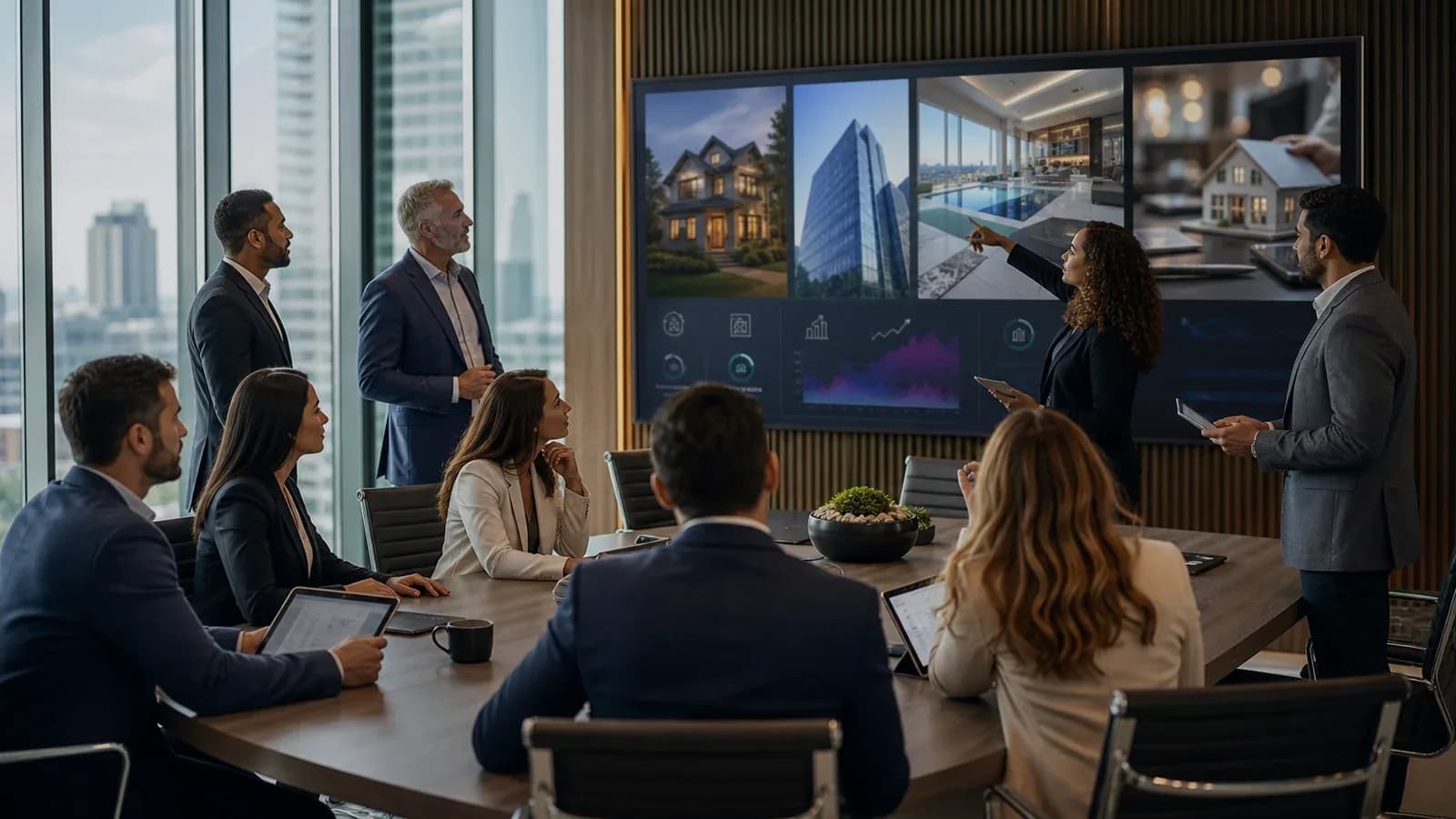 Real estate association and brokerage leaders reviewing AI workflow strategy