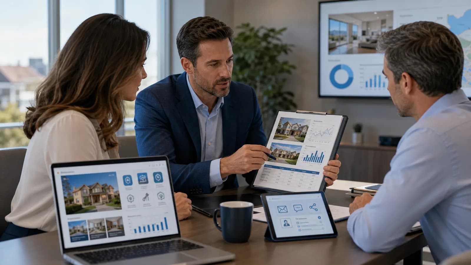 Real estate team reviewing an approved CMA distribution workflow